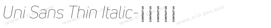 Uni Sans Thin Italic字体转换